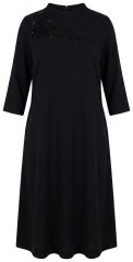 Ulla Popken 855373 Vestido de jersey estampado Negro