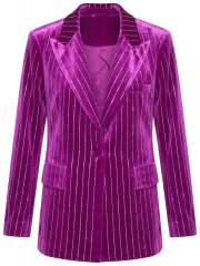 Ulla Popken 855499 Blazer de terciopelo con strass Magenta