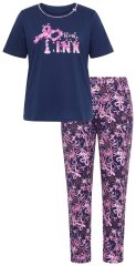 Ulla Popken 856141 Pijama de manga larga Azul marino