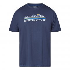 North Latitude Mountain T-Shirt V-Neck Azul marino
