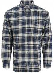 Jack & Jones James Long Sleeve Flannel Shirt Navy Blazer