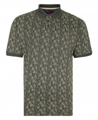 Kam Jeans Guitar Print Polo Olive