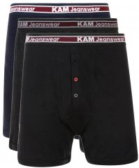 Kam Jeans Boxershorts Black, Grey, Navy 3-Pack