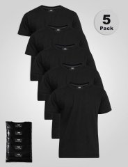 D555 Smartly Camiseta cuello redondo Negro pack de 5
