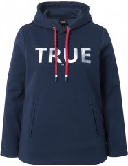 Ulla Popken TRUE Lettering Hoodie Navy Blue