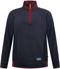 Duke Leicester Quarter Neck Fleece Sweatshirt Navy TALL
