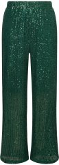 Ulla Popken Wide Leg Sequined Pants Dark Green