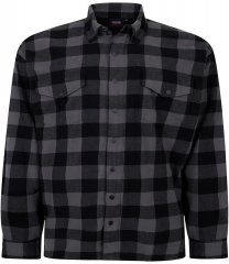 Espionage SH423 Checked Overshirt Black/Charcoal
