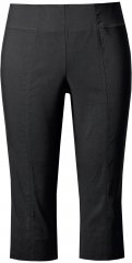 Ulla Popken Bengaline Elastic Waist Stretch Capri Pants Black