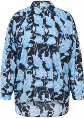 Kaffe Curve Sasja Camisa de manga larga Blue Snake Flower