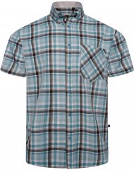 Kam Jeans 6339 Checked Short Sleeve Shirt Mineral Blue