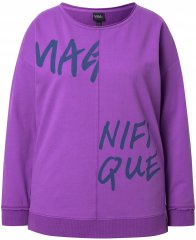 Ulla Popken Magnifique Split Style Sweatshirt Purple