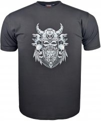 Espionage T441 Viking Skull Print T-Shirt Black