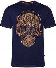Kam Jeans 5795 Skull Printed T-Shirt Navy