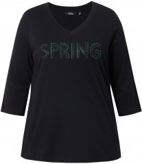 Ulla Popken SPRING Studded 3/4 Sleeve Tee Black