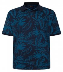 Espionage P222 Polo con estampado de hojas azul marino/teal