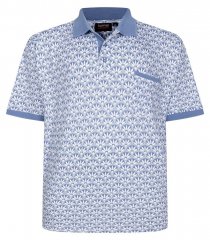 Espionage P231 Polo con estampado geométrico azul/blanco