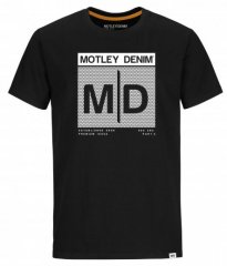 Motley Denim Poole T-shirt White on Black