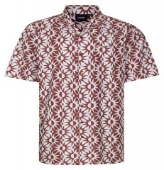 Espionage SH466 Abstract Sun Camisa estampada ecru/rojo