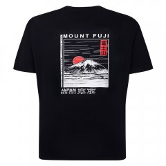 Espionage T422 Camiseta Estampada Mount Fuji Azul Marino