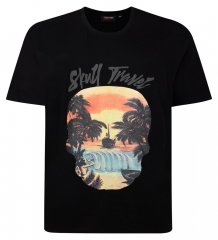 Espionage T432 Skull Travel Camiseta estampada negro