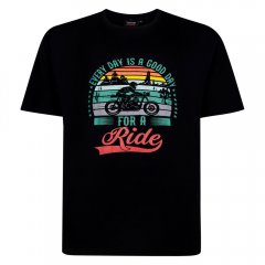 Espionage T451 Camiseta Estampada Good Day For A Ride Negro