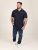 D555 Reid AOP Polo With Jacquard Collar, Pocket And Cuffs Azul marino - Polos - Polos 2XL-8XL