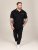 D555 Potts Jersey Polo With Jacquard Collar & Cuffs Negro - Polos - Polos 2XL-8XL