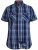 D555 Safford Short Sleeve Navy Check Shirt - Camisas - Camisas 2XL-10XL