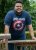 D555 ROGERS Official Captain America Printed T-Shirt Dark Navy - Camisetas - Camisetas - 2XL-14XL