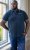 D555 OAKLEY AOP Jersey Polo With Jacquard Collar, Ribs And Chest Pocket Navy - Polos - Polos 2XL-8XL
