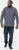 D555 MORGAN Micro AOP Long Sleeve Shirt With Concealed Button Down Collar Navy - Camisas - Camisas 2XL-10XL
