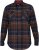 D555 SHERLOCK Check Overshirt With Two Patch Pockets & Button Down Collar Navy - Camisas - Camisas 2XL-10XL