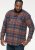 D555 SHERLOCK Check Overshirt With Two Patch Pockets & Button Down Collar Navy - Camisas - Camisas 2XL-10XL