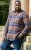 D555 SHERLOCK Check Overshirt With Two Patch Pockets & Button Down Collar Navy - Camisas - Camisas 2XL-10XL