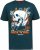 D555 NEAL Skull With Flames Printed Crew Neck T-Shirt Navy/Blue Twist - Camisetas - Camisetas - 2XL-14XL