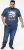 D555 NEAL Skull With Flames Printed Crew Neck T-Shirt Navy/Blue Twist - Camisetas - Camisetas - 2XL-14XL