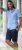 D555 Falmouth 1 Linen Mix Short Sleeve Shirt With Button Down Blue - Camisas - Camisas 2XL-10XL