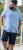D555 Falmouth 1 Linen Mix Short Sleeve Shirt With Button Down Blue - Camisas - Camisas 2XL-10XL