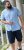 D555 Falmouth 1 Linen Mix Short Sleeve Shirt With Button Down Blue - Camisas - Camisas 2XL-10XL