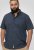 D555 Norwich Short Sleeve Micro AOP Shirt With Hidden Button Down Navy - Camisas - Camisas 2XL-10XL