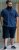 D555 Norwich Short Sleeve Micro AOP Shirt With Hidden Button Down Navy - Camisas - Camisas 2XL-10XL