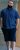 D555 Norwich Short Sleeve Micro AOP Shirt With Hidden Button Down Navy - Camisas - Camisas 2XL-10XL