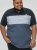 D555 Leeds Cut And Sew Polo With Jacquard Collar And Cuffs Navy - Polos - Polos 2XL-8XL