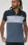 D555 Leeds Cut And Sew Polo With Jacquard Collar And Cuffs Navy - Polos - Polos 2XL-8XL