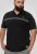 D555 Stafford Cut And Sew Embroidery Stripe Short Sleeve Polo Black - Polos - Polos 2XL-8XL