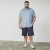 North Latitude 61116 Camisa Piqué Jaspeada de Manga Corta Azul - Polos - Polos 2XL-8XL