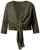Ulla Popken 794514 Bolero de punto con lazada Verde oscuro - Boleros - 