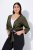 Ulla Popken 794514 Bolero de punto con lazada Verde oscuro - Boleros - 