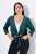 Ulla Popken 794514 Bolero de punto con lazada Petróleo - Boleros - 